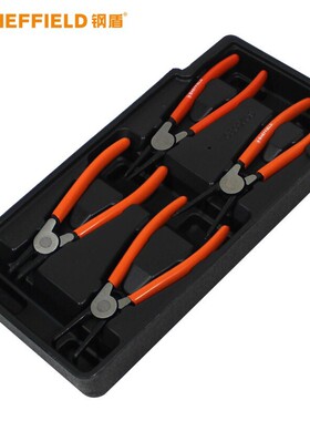 钢盾S025030 4件套卡簧钳组合综合性组合工具德式弯嘴钳弹簧钳