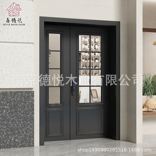 厂家销售铸铝门法式轻奢风钢化玻璃锌合金艺术玻璃门别墅大门入户