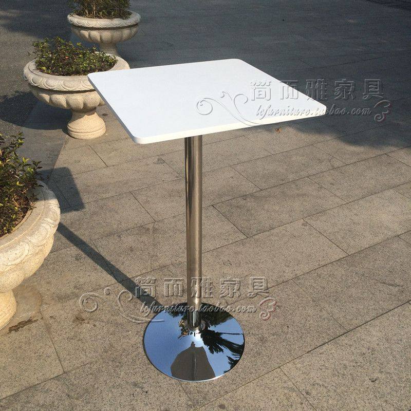 酒吧桌酒会宴会拆装高脚圆桌婚庆4S店吧台桌固定高不锈钢脚展示桌