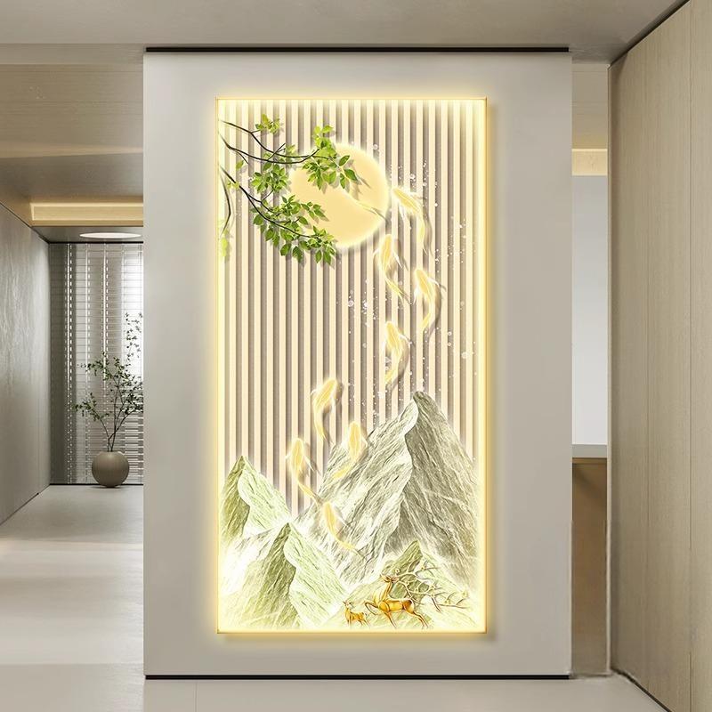 2026新款玄关高端LED灯装饰画轻奢进门生财客厅挂画走廊过道壁灯
