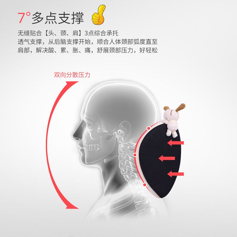卡通款汽车头枕护颈枕可爱车用记忆棉靠枕车载座椅腰靠垫车内腰靠