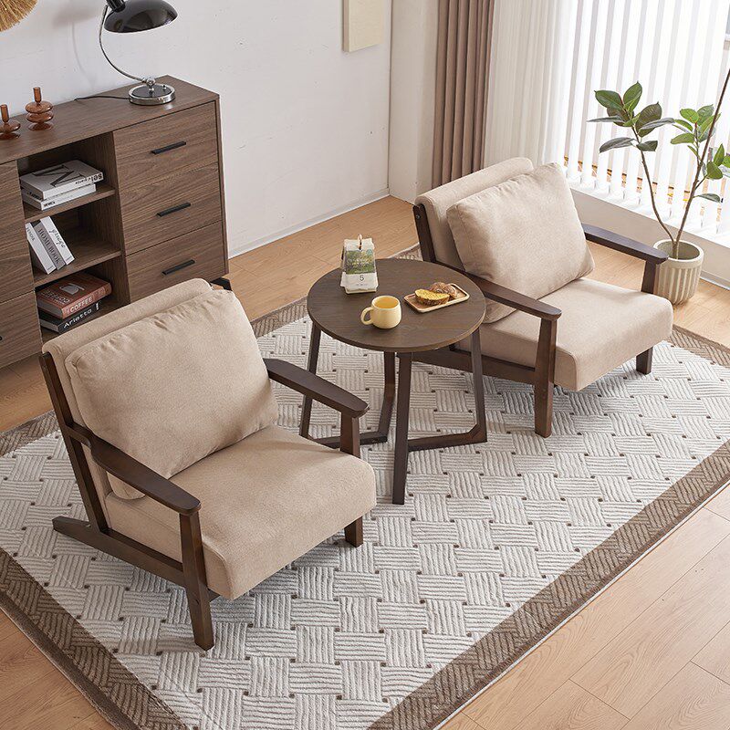 单人沙发椅实木阳台休闲椅网红客厅卧室懒人椅酒店洽谈桌椅组合