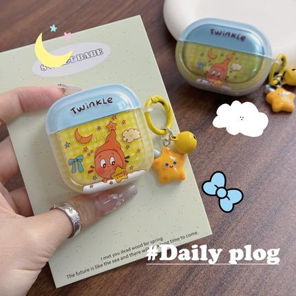 卡通月亮星星人适用于华为freebuds 6i蓝牙耳机保护套freeclip软壳SE2少女心5i可爱PRO3网红4e趣味5/6新款SE3