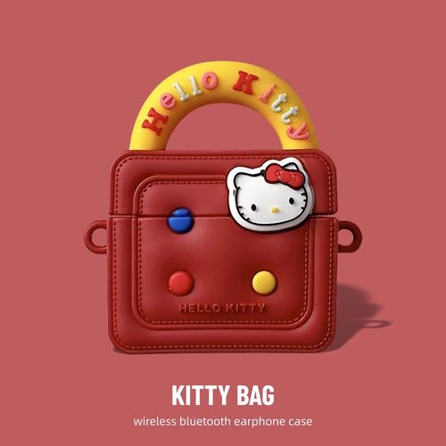 卡通立体KT猫手提包适用于vivo twsAir3Pro蓝牙耳机保护套3i耳机壳3E硅胶可爱2E少女心tws4软壳X1趣味A4新款