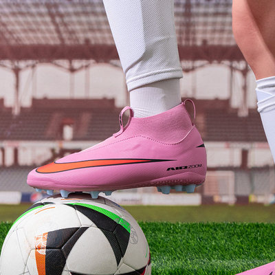 NIKE耐克男女童鞋刺客系列16中端AG短钉人草高帮儿童足球鞋FQ8308