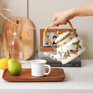 1.2L搪瓷烧水壶燃气电磁炉通用老式搪瓷壶家用泡茶壶冷水壶带滤网