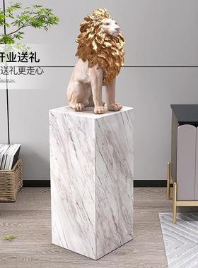 大型轻奢大气狮子客厅落地摆件电视柜家居饰品办公室展厅开业礼物