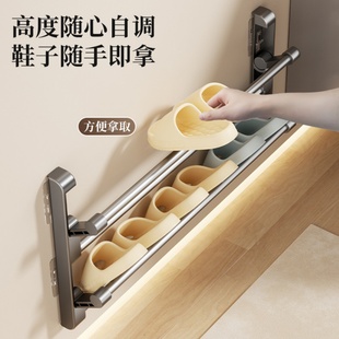 浴室拖鞋架免打孔鞋子收纳神器卫生间置物架可折叠厕所壁挂沥水架