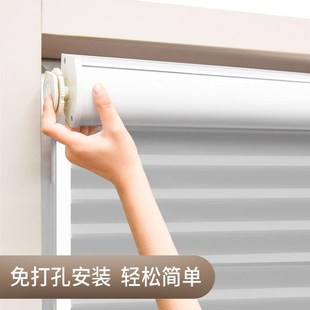 百扇叶窗帘免打孔卷帘阳r台窗帘防水遮阳铝合金遮光升降卷帘百叶