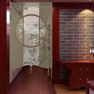 中国风隔断帘屏风帘子卧v室门帘卫生间遮挡帘店铺商用茶室挂 中式