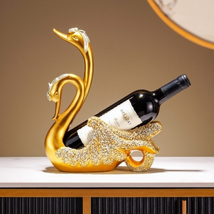 2024新款红酒架子斜放天鹅摆件网红酒瓶架酒柜洋酒摆放展示架轻奢