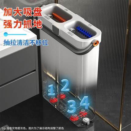 2024新款拖把家用拖布懒人一拖净免手洗平板拖地神器墩布桶