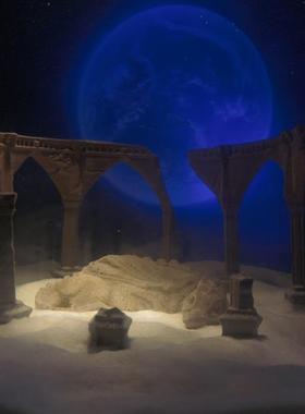 冬官手作 水泥鱼缸造景摆件装饰品苔藓盆微景观废墟建筑物景观石