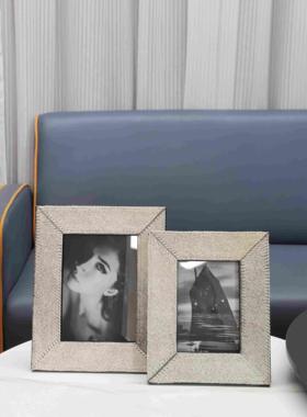 欧式轻奢高端马毛相框摆件卧室客厅电视柜样板间梳妆台家居装饰品