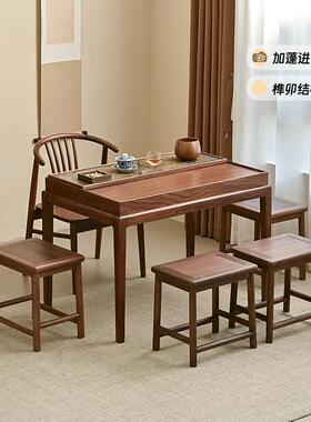 新中式轻奢实木家用阳台收纳小茶台茶桌2025新款高端客厅小型家用