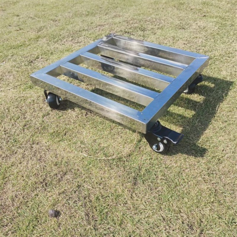 不锈钢阳台花架带轮移动托架防腐长方形花盘架万向轮盆栽底架