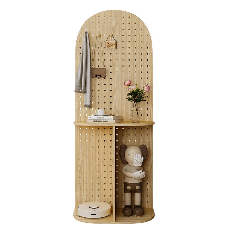 洞洞板屏风隔断客厅进门遮挡可移动小户型入户门口玄关置物架落地