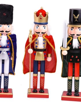 新款欧式贴布38cm 披风胡桃夹子国王 士兵木偶 婚礼宴会摆台摆件