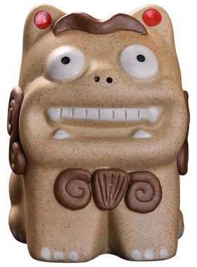 镇宅石狮子可爱陶瓷桌面摆件家居饰品创意招财开业礼品客厅装饰