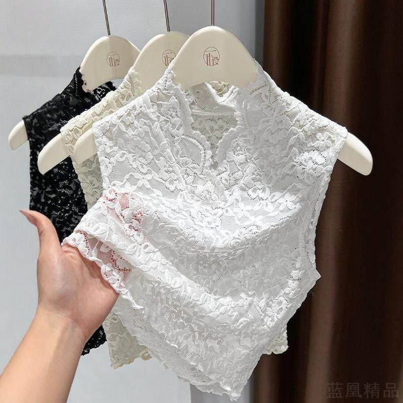 新款蕾丝花边袖领假领子内搭叠穿背心女打底衫秋冬百搭