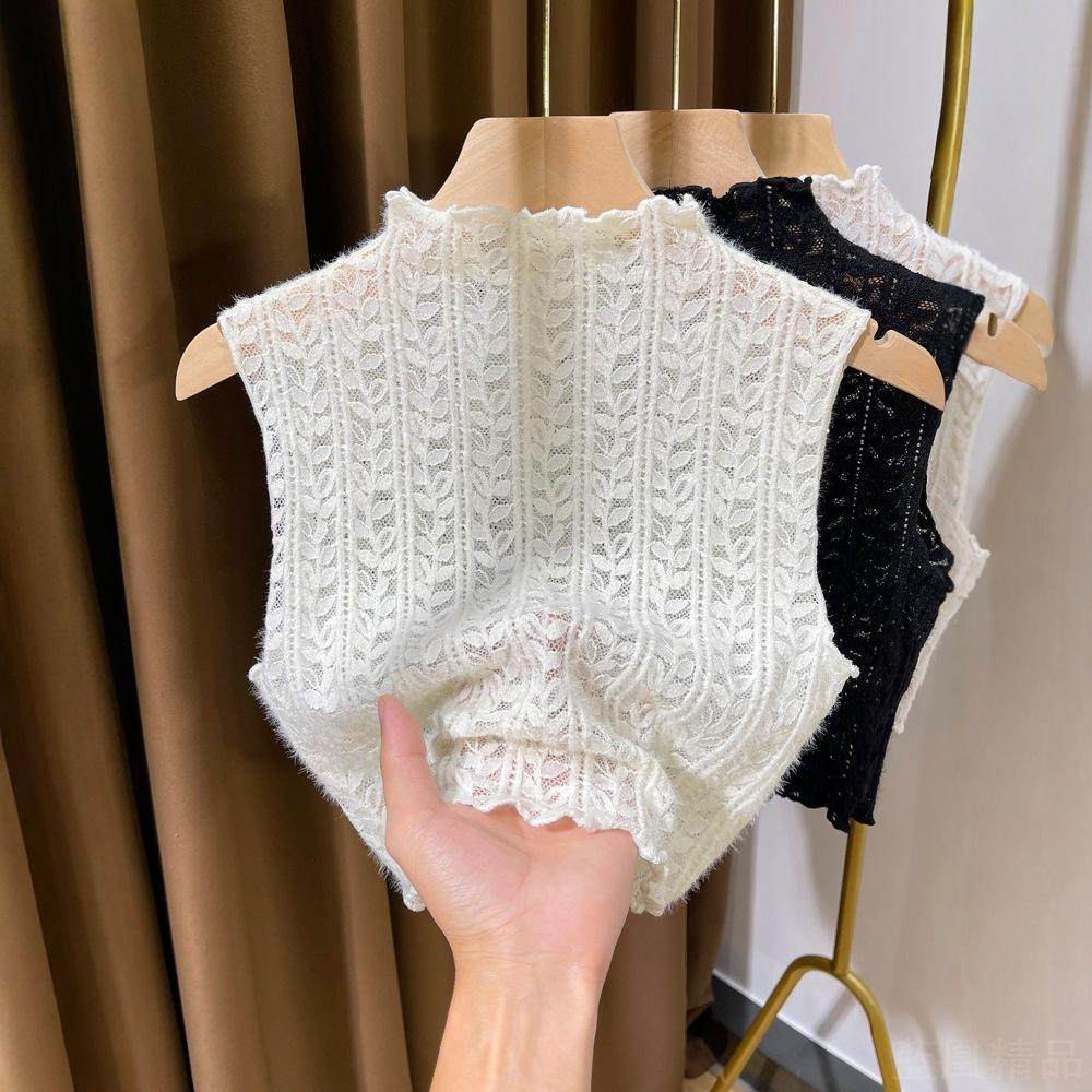 蕾丝假领子半高领袖针织背心女秋冬百搭内搭叠穿装饰领打底衫,女装/女士精品,背心吊带,淘宝优惠券,粉丝福利购,淘宝优惠卷