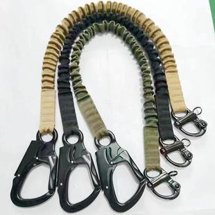 弹力机降垂降安全绳户外战术快挂青蛙挂扣双头款快速解脱锁扣搭扣