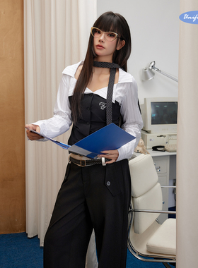 UNIFREEPLUS【掐出蚂蚁腰·海妖风衬衫】大码韩系衬衫女修身上衣