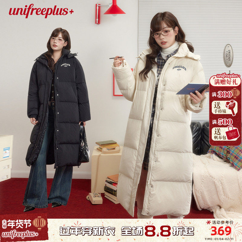 【25年冬】UNIFREEPLUS大码情侣款长款羽绒服加厚保暖过膝外套,女装/女士精品,大码羽绒服,淘宝优惠券,粉丝福利购,淘宝优惠卷