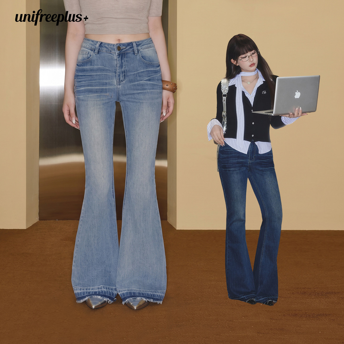 UNIFREEPLUS大码辣妹牛仔裤图片
