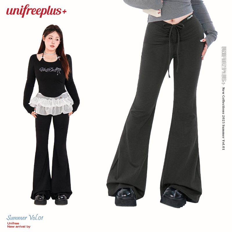 UNIFREEPLUS高腰微喇裤