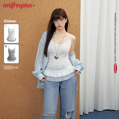 UNIFREEPLUS大码蕾丝吊带背心