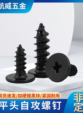 扁平头自攻螺丝钉黑色M1.2M1.4M1.5M1.7M2  CA超薄头十字自攻钉