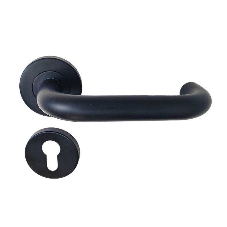 304不锈钢哑黑色双弯门把手U形拉手 简约型门拉手执手锁厂家直销