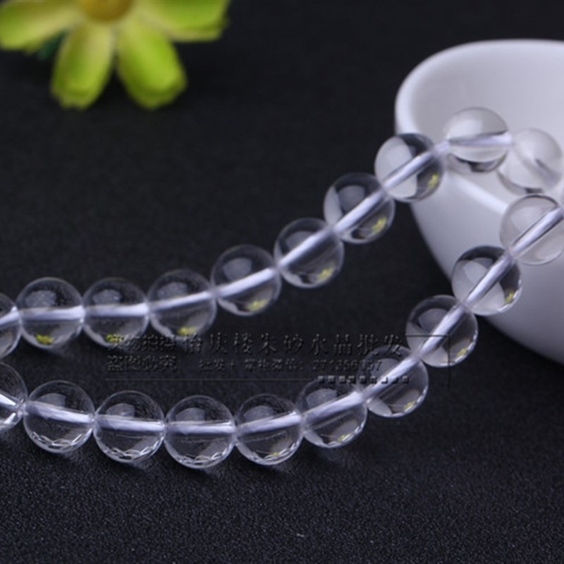 东海天然白水晶半成品散t珠 DIY手工手链饰品水晶珠帘配件材料