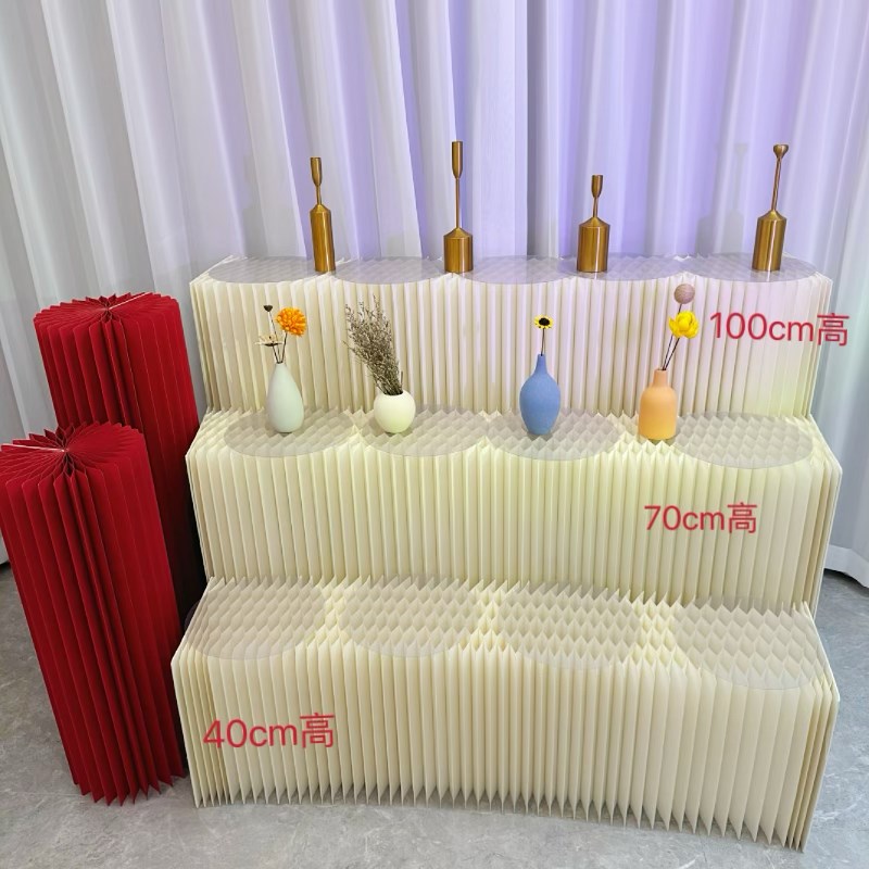 展会多功能折叠展台橱窗产品陈列展示架中岛N流水台婚庆罗马柱道