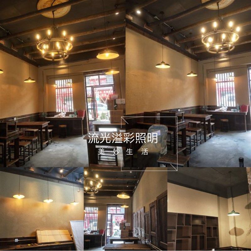 仿搪瓷灯b经典怀旧复古吊灯深浅灯罩工矿灯罩马路弯灯军绿铁艺吊