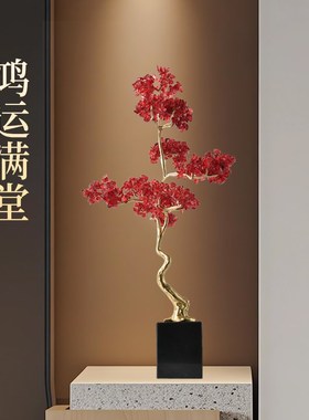 轻奢鸿运满堂水晶摆件客厅高档电视柜旁玄K关装饰乔迁新居开业礼