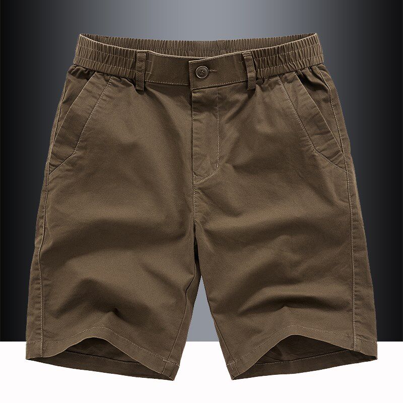 夏季裤子c新款男士休闲短裤宽松薄款松紧腰大码纯棉工装水洗五分