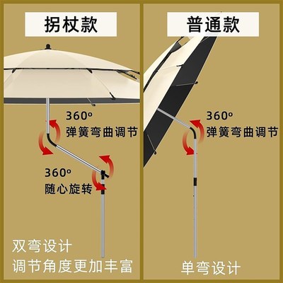 摆摊小推车遮阳伞露营车雨伞遮阳C棚钓鱼专用遮阳伞户外垂钓伞折