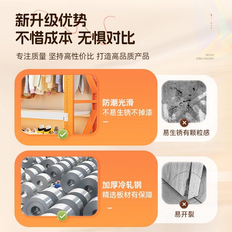 货架衣柜简易组装衣帽间卧室角钢衣架F落地收纳架开放式diy置物架