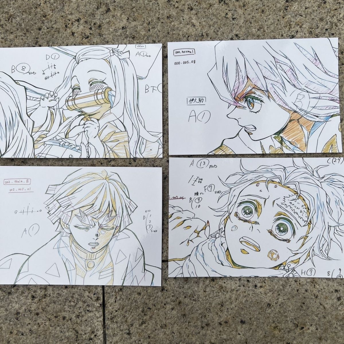 日谷鬼灭之刃原画线稿明信片柱展限城蜜璃义勇霞柱一郎收藏卡