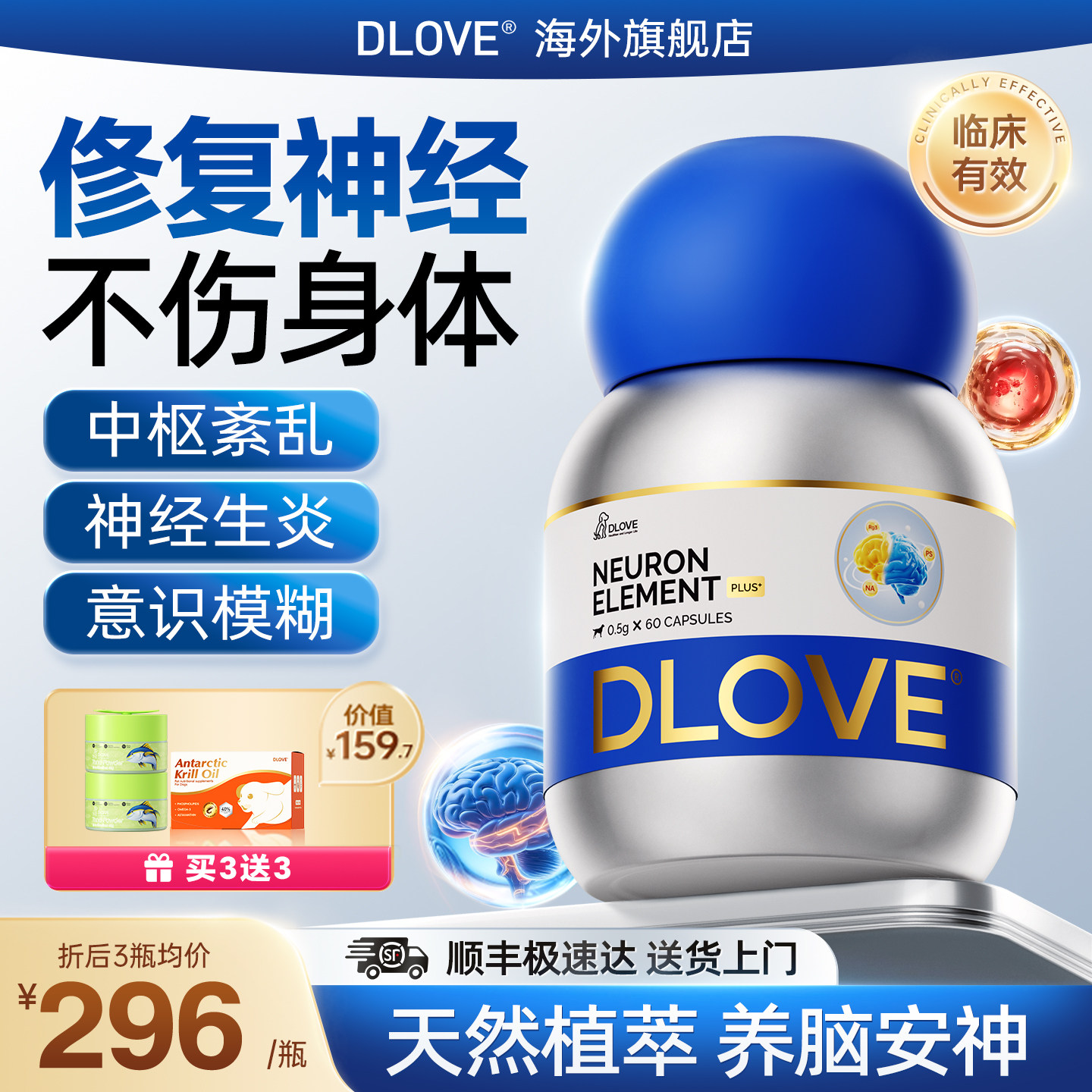 DLOVE【诺奖得主研发】神经炎老年狗猫咪修复甲钴胺抽搐颠痫痴呆