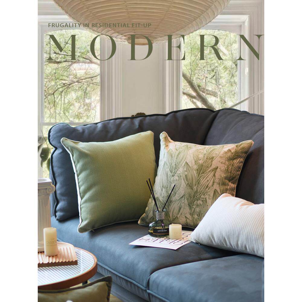 现代轻奢风沙发客厅抱枕诧寂风靠垫民宿腰枕卧室床头绿色简约靠枕