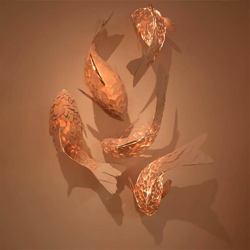 日式餐厅吊灯鱼造型火锅店酒店大堂会所餐饮包间灯具艺术装饰鱼灯