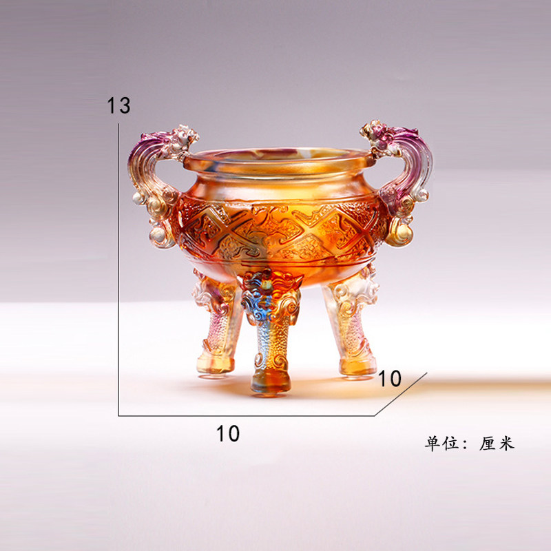 琉璃鼎摆件招财宝鼎开业礼品一言九鼎办公室装饰品定制刻字送领导