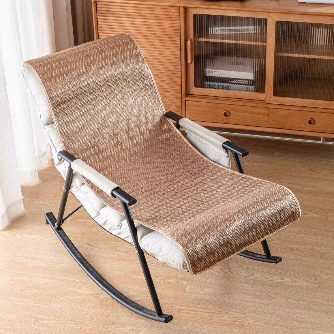 夏季凉席摇摇椅躺椅坐垫阳台休息靠背一体通用防滑懒人椅垫套罩