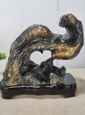 精选灵璧石八音磬石五彩石天然奇石博古架室书房客厅摆件原石山峰