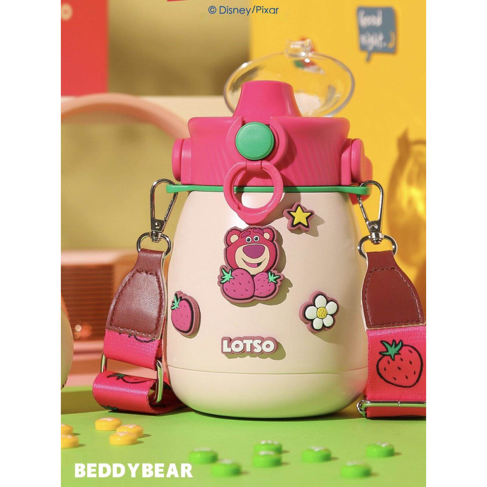 杯熊绝缘嘟嘟杯大容量儿童和学生两用大肚水壶吸管杯，硅胶杯贴纸