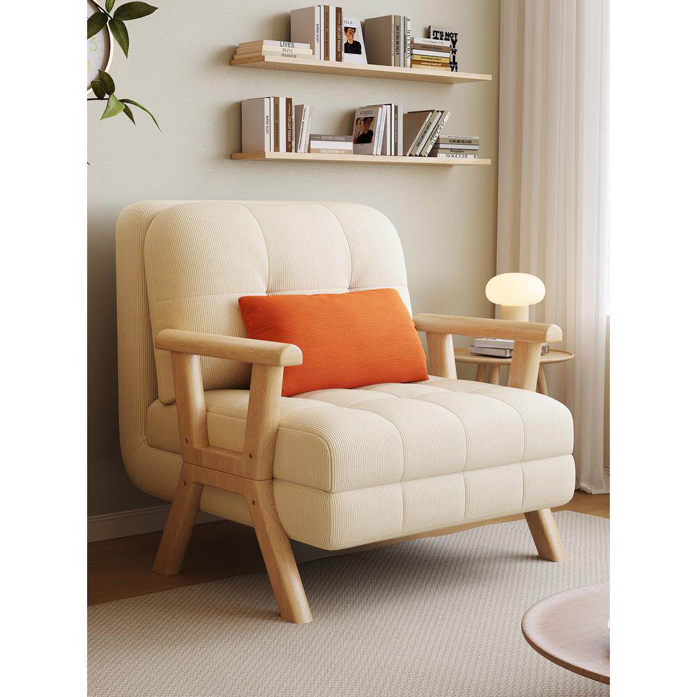 司朴日式沙发床折叠一体两用实木2025小户型客厅单双人书房伸缩床