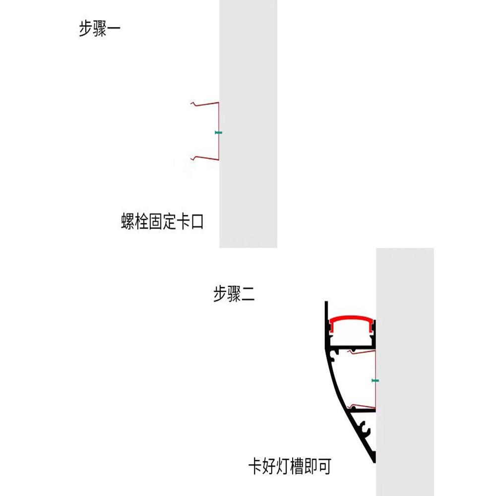 表面安装腰线墙壁水洗线性灯上下发光水洗线灯商店客厅卧室气氛灯